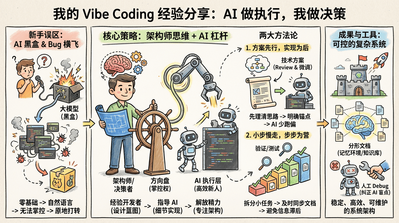 Vibe Coding 经验分享全景图——核心策略：架构师思维 + AI 杠杆