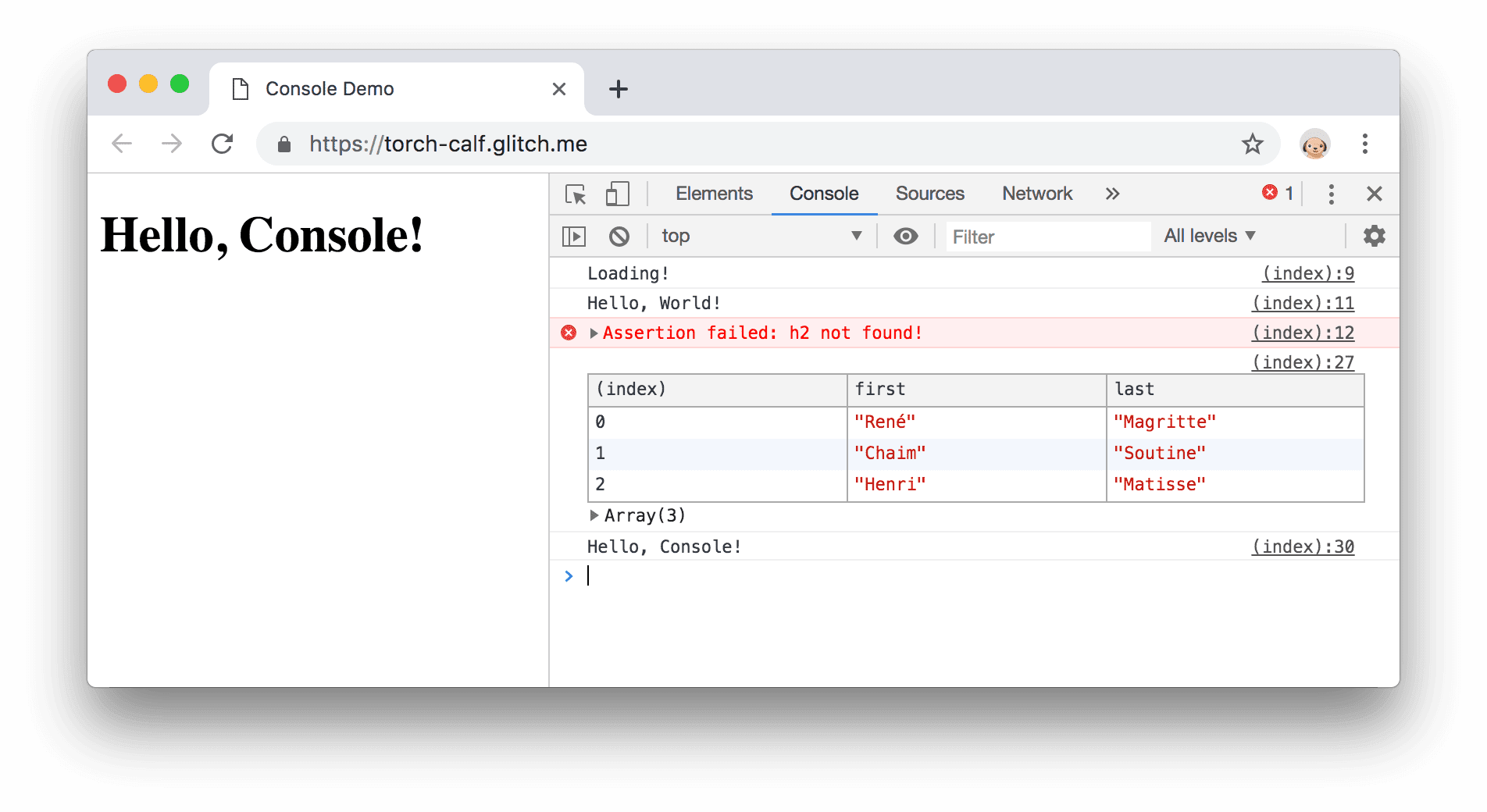 Chrome DevTools Console 面板